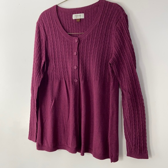 Sonoma Maroon Partial Open Front Cardigan Size XL